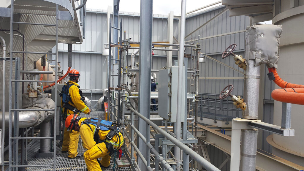 Capstone Fire and Safety Management certified personnel on-site at an industrial facility